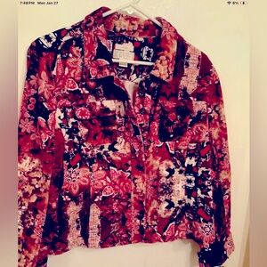 Christopher & Banks Petite L Corduroy Jacket Button Up PL